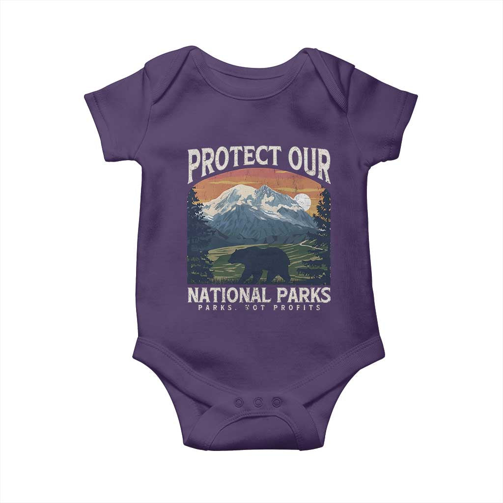 Protect Our National Parks Baby Onesie Vintage NPS Bear Mountains