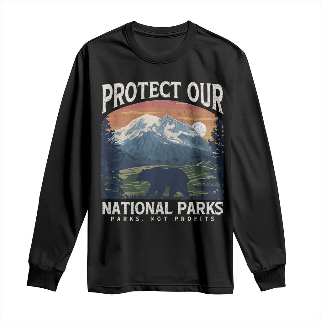 Protect Our National Parks Long Sleeve Shirt Vintage NPS Bear Mountains