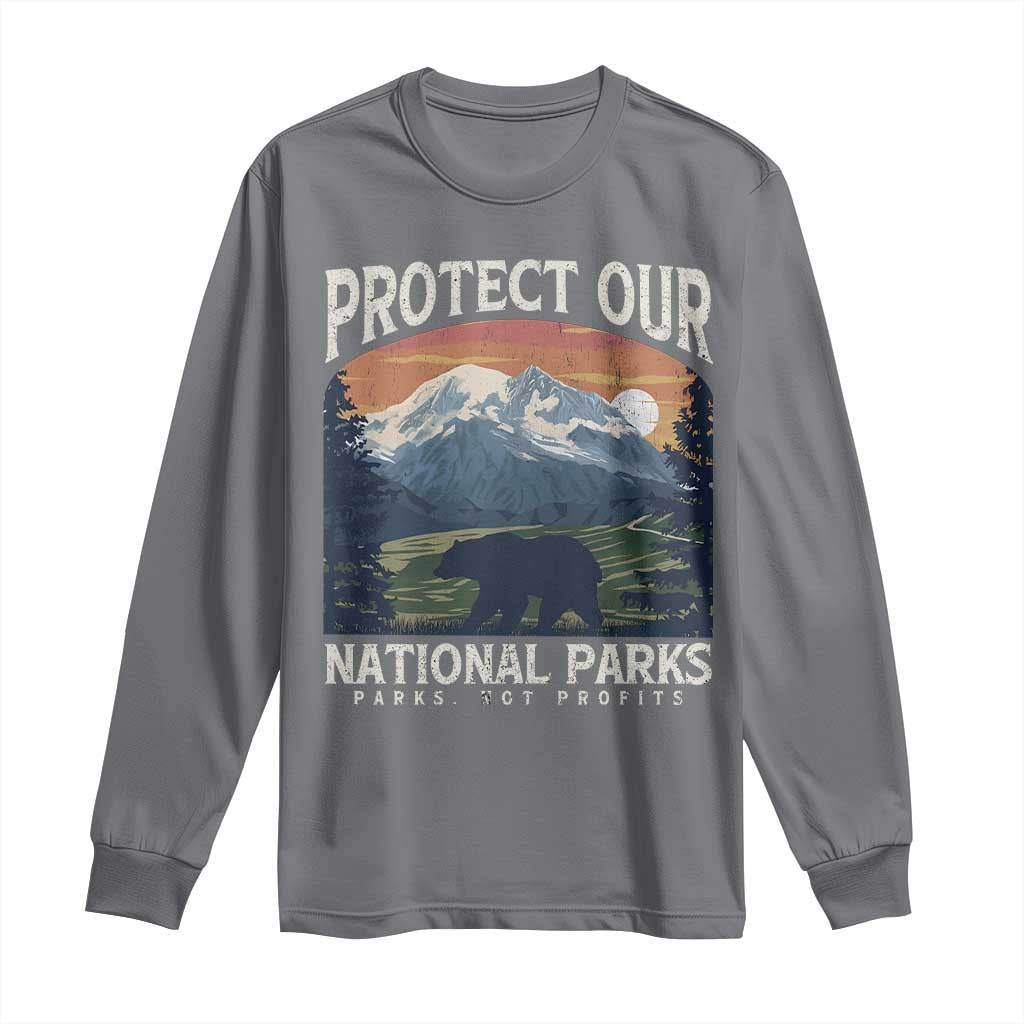 Protect Our National Parks Long Sleeve Shirt Vintage NPS Bear Mountains