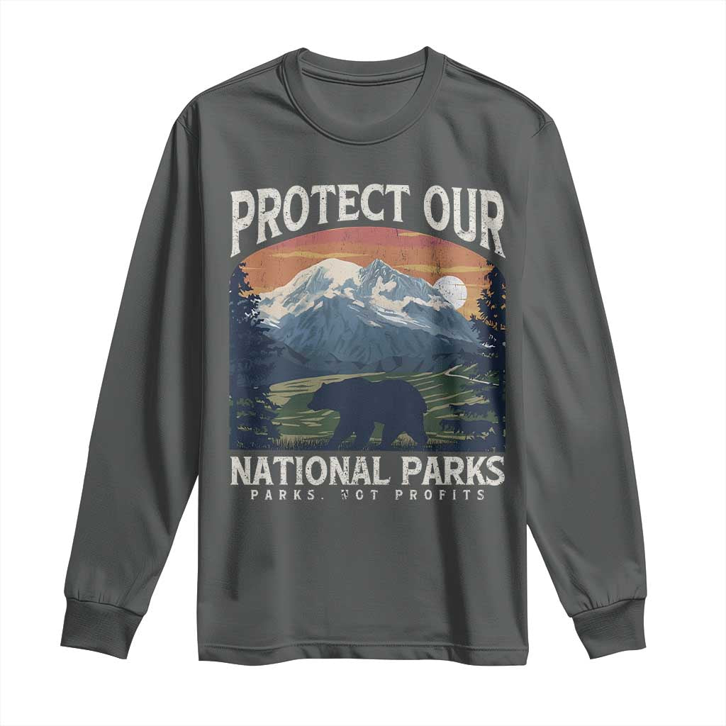 Protect Our National Parks Long Sleeve Shirt Vintage NPS Bear Mountains