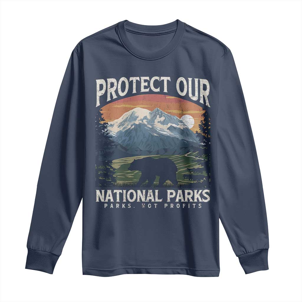 Protect Our National Parks Long Sleeve Shirt Vintage NPS Bear Mountains