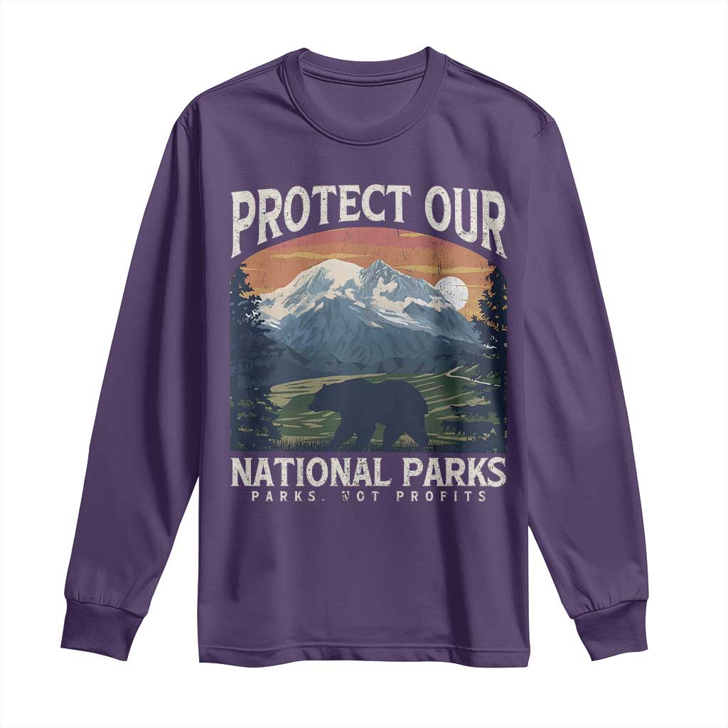Protect Our National Parks Long Sleeve Shirt Vintage NPS Bear Mountains