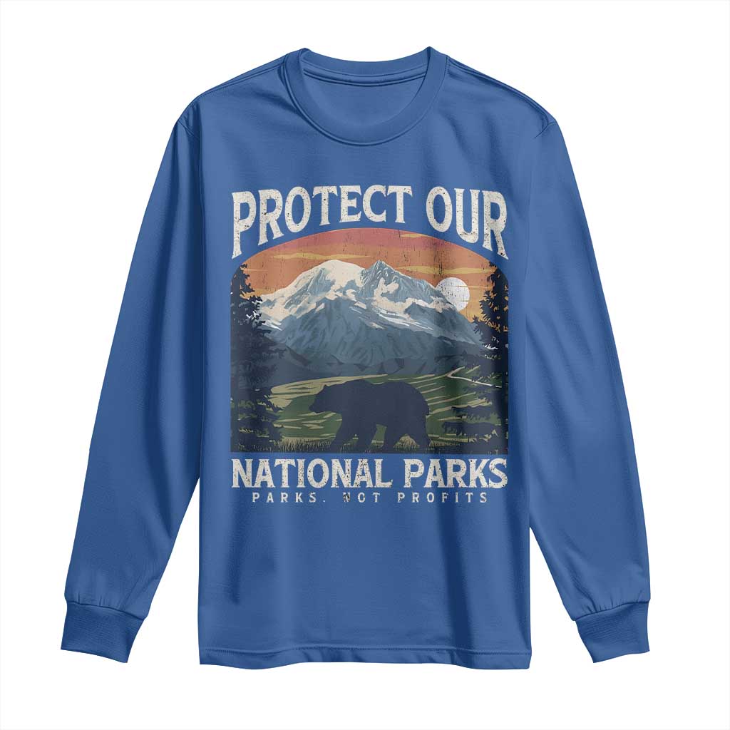 Protect Our National Parks Long Sleeve Shirt Vintage NPS Bear Mountains