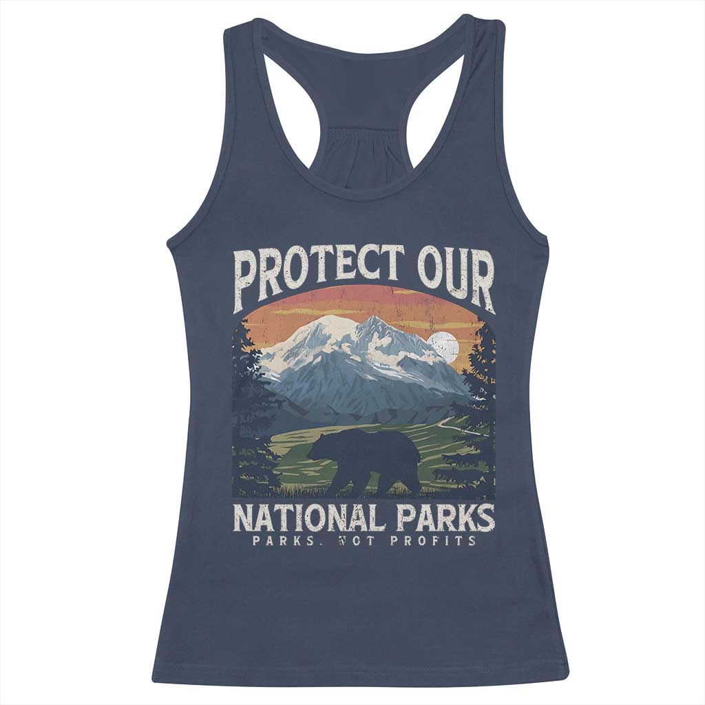 Protect Our National Parks Racerback Tank Top Vintage NPS Bear Mountains