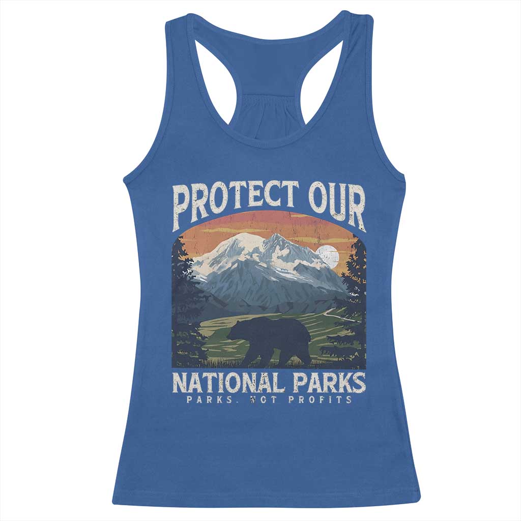 Protect Our National Parks Racerback Tank Top Vintage NPS Bear Mountains