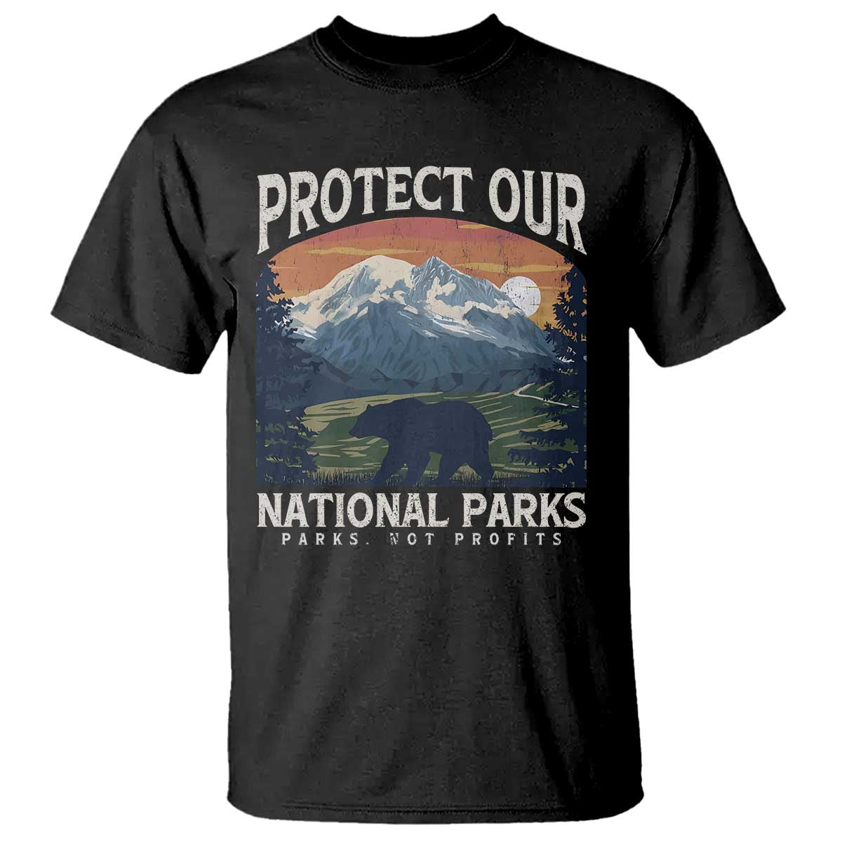 Protect Our National Parks T Shirt Vintage NPS Bear Mountains