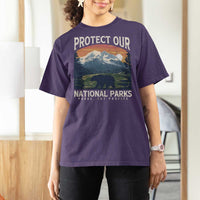 Protect Our National Parks T Shirt For Women Vintage NPS Bear Mountains