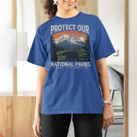 Protect Our National Parks T Shirt For Women Vintage NPS Bear Mountains