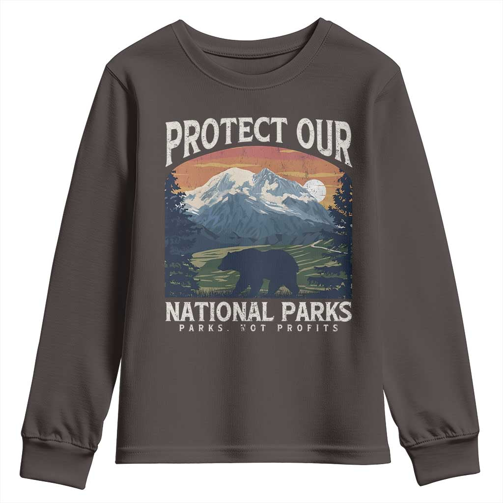 Protect Our National Parks Youth Sweatshirt Vintage NPS Bear Mountains