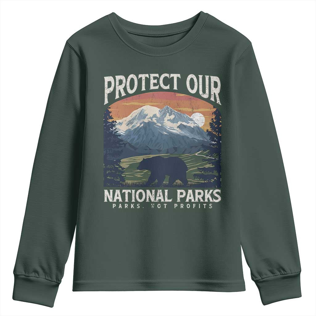 Protect Our National Parks Youth Sweatshirt Vintage NPS Bear Mountains