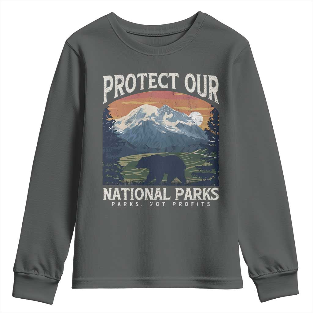 Protect Our National Parks Youth Sweatshirt Vintage NPS Bear Mountains