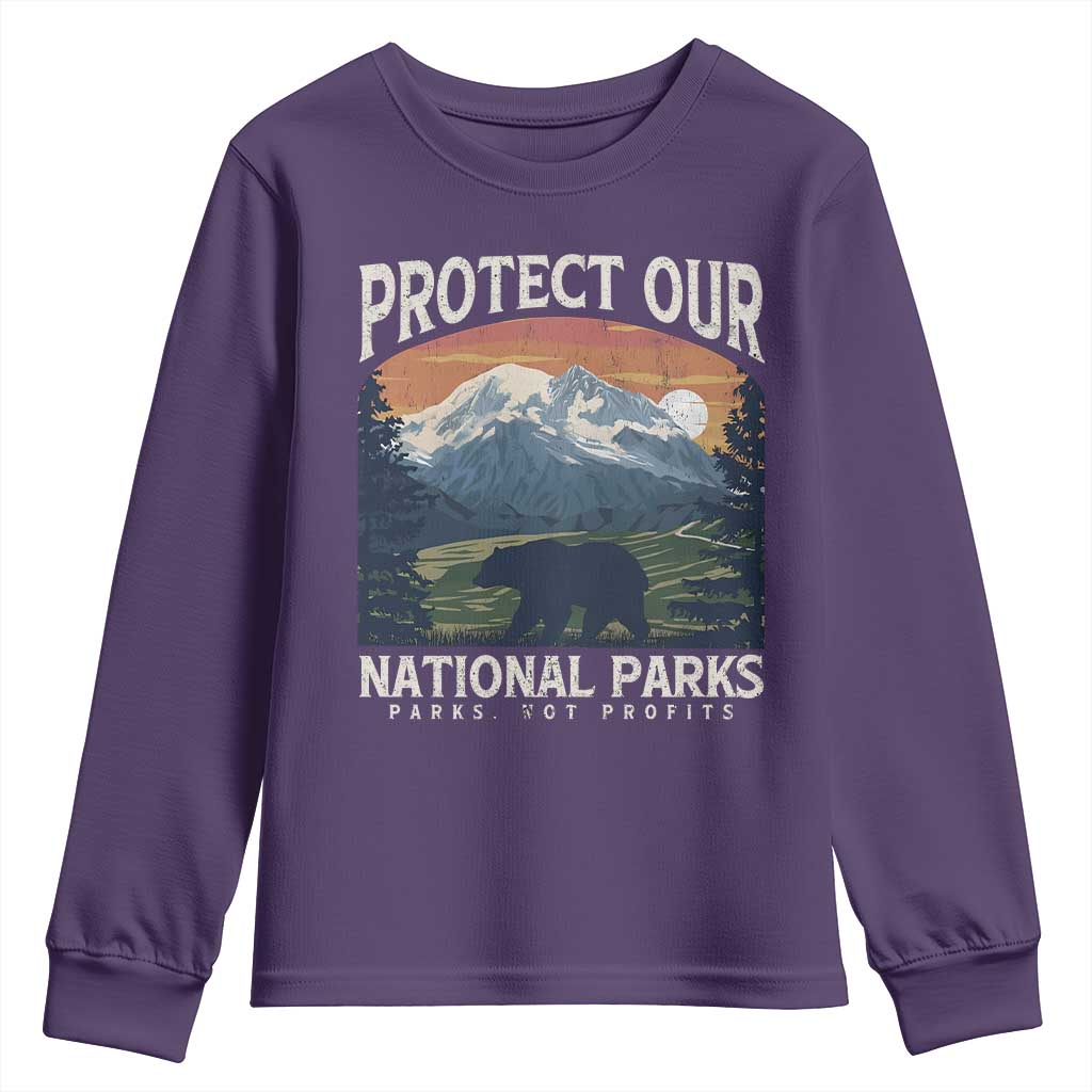 Protect Our National Parks Youth Sweatshirt Vintage NPS Bear Mountains