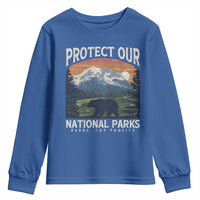 Protect Our National Parks Youth Sweatshirt Vintage NPS Bear Mountains