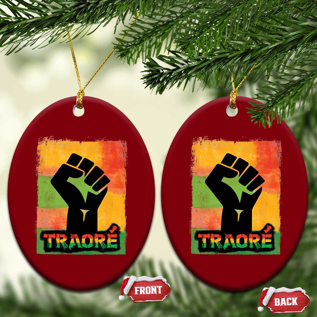 Burkina Faso Ibrahim Traoré Ceramic Ornament - Wonder Print Shop