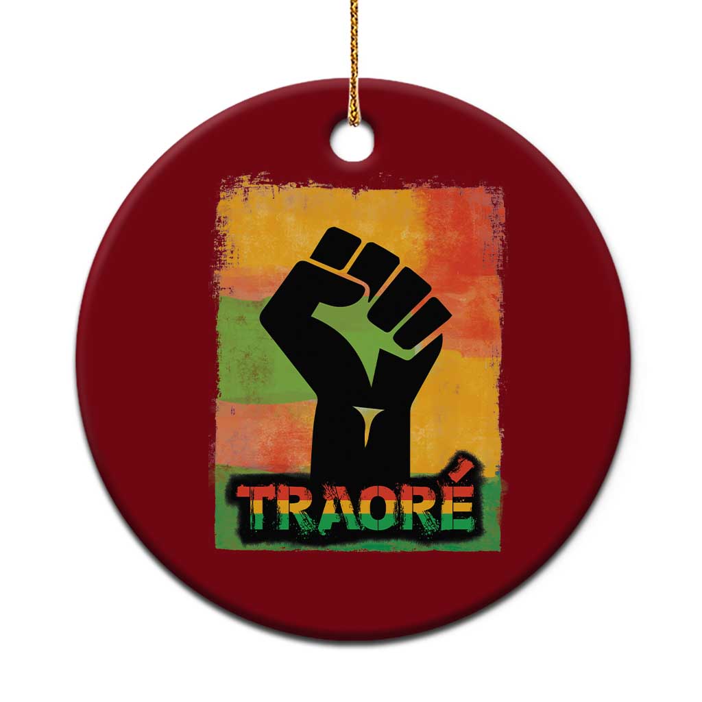 Burkina Faso Ibrahim Traoré Ceramic Ornament - Wonder Print Shop