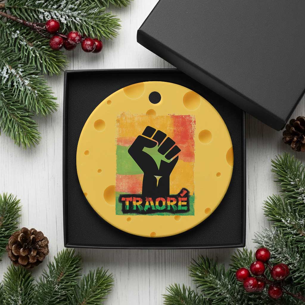 Burkina Faso Ibrahim Traoré Ceramic Ornament - Wonder Print Shop