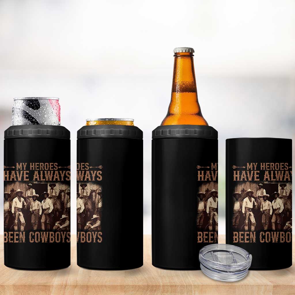 Black Cowboys 4 in 1 Can Cooler Tumbler Western Rodeo Melanin Black History Texas Men