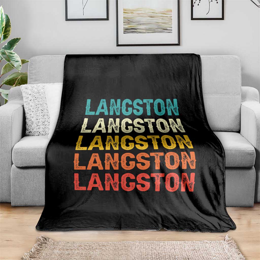 Langston Throw Blanket Oklahoma Retro Vintage City