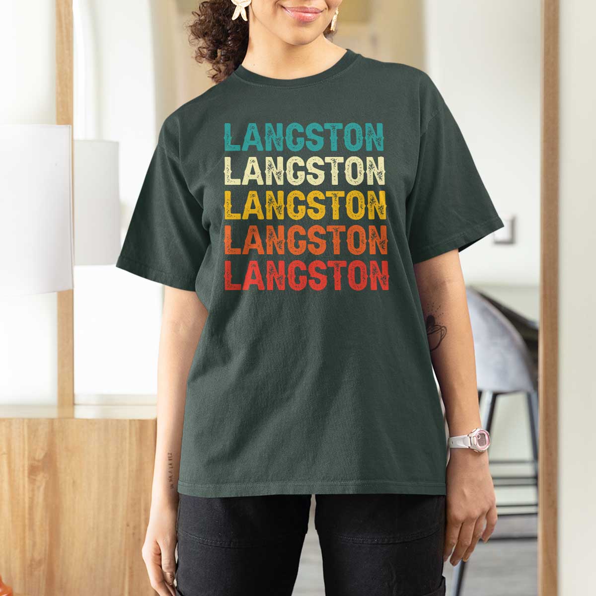 Langston T Shirt For Women Oklahoma Retro Vintage City
