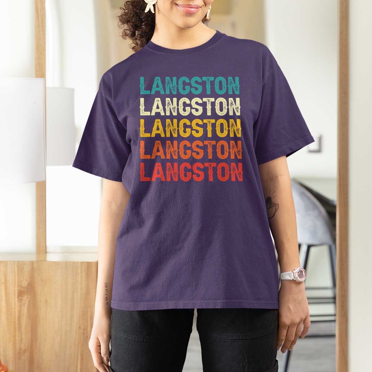 Langston T Shirt For Women Oklahoma Retro Vintage City