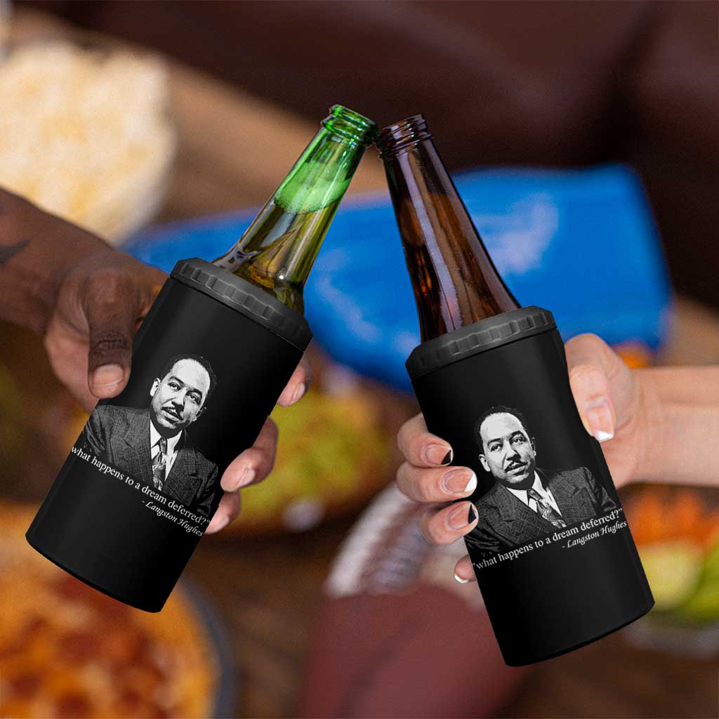 Langston Hughes 4 in 1 Can Cooler Tumbler A Dream Deferred Juneteenth Black History Civil Right