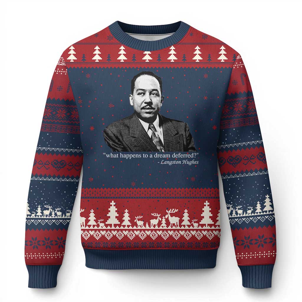 Langston Hughes Ugly Christmas Sweater A Dream Deferred Juneteenth Black History Civil Right - Wonder Print Shop