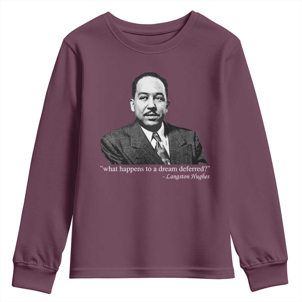 Langston Hughes Youth Sweatshirt A Dream Deferred Juneteenth Black History Civil Right