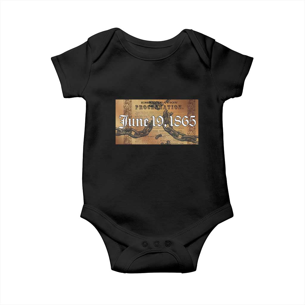 Juneteenth Emancipation Proclamation End of Slavery Baby Onesie Black Freedom History