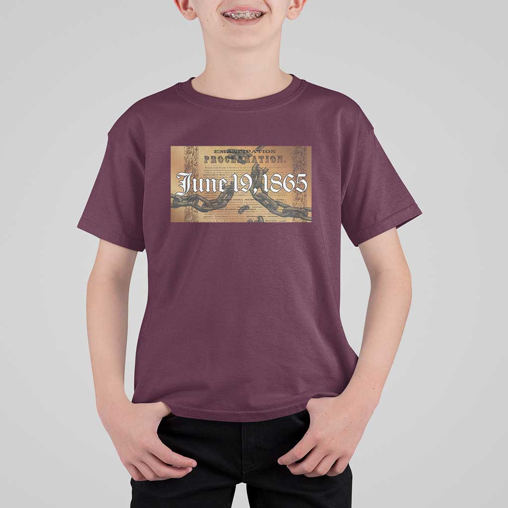 Juneteenth Emancipation Proclamation End of Slavery T Shirt For Kid Black Freedom History