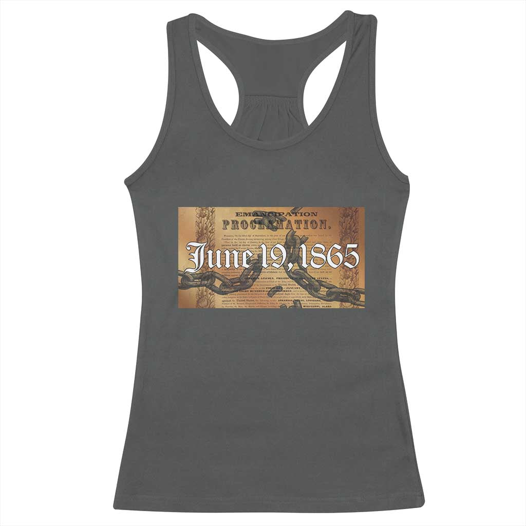 Juneteenth Emancipation Proclamation End of Slavery Racerback Tank Top Black Freedom History
