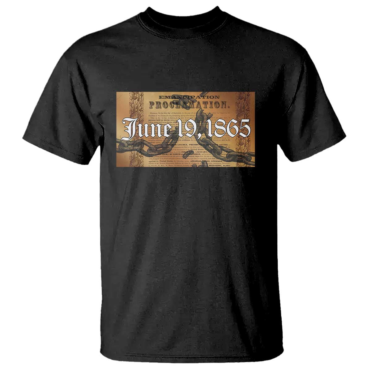 Juneteenth Emancipation Proclamation End of Slavery T Shirt Black Freedom History
