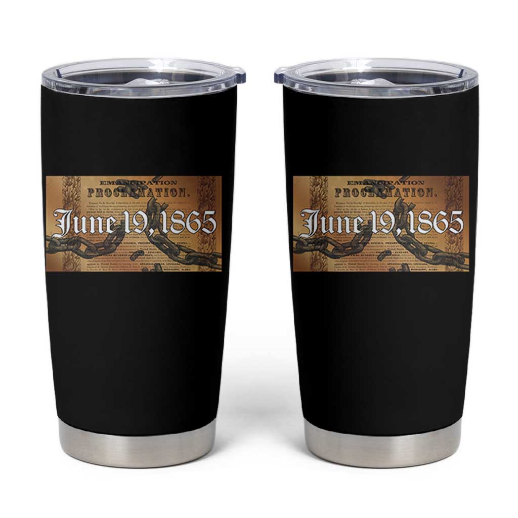 Juneteenth Emancipation Proclamation End of Slavery Tumbler Cup Black Freedom History