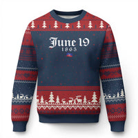 June 19 1865 Juneteenth Flag Ugly Christmas Sweater Celebrating Black Freedom History - Wonder Print Shop