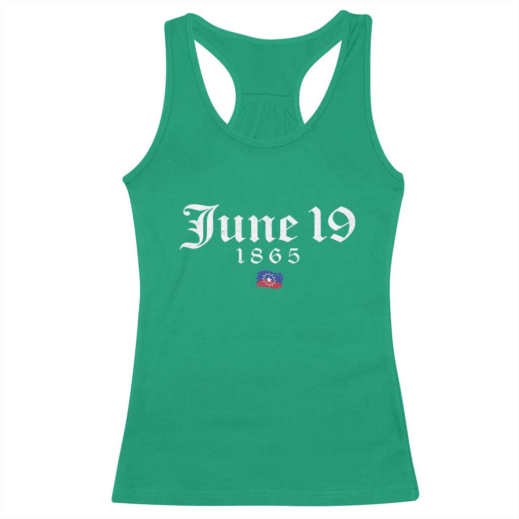 June 19 1865 Juneteenth Flag Racerback Tank Top Celebrating Black Freedom History
