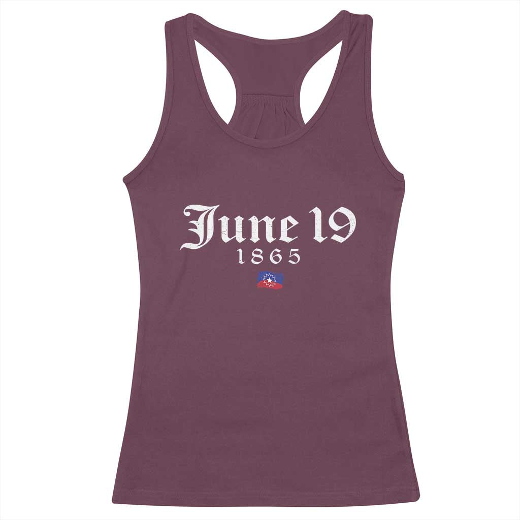 June 19 1865 Juneteenth Flag Racerback Tank Top Celebrating Black Freedom History