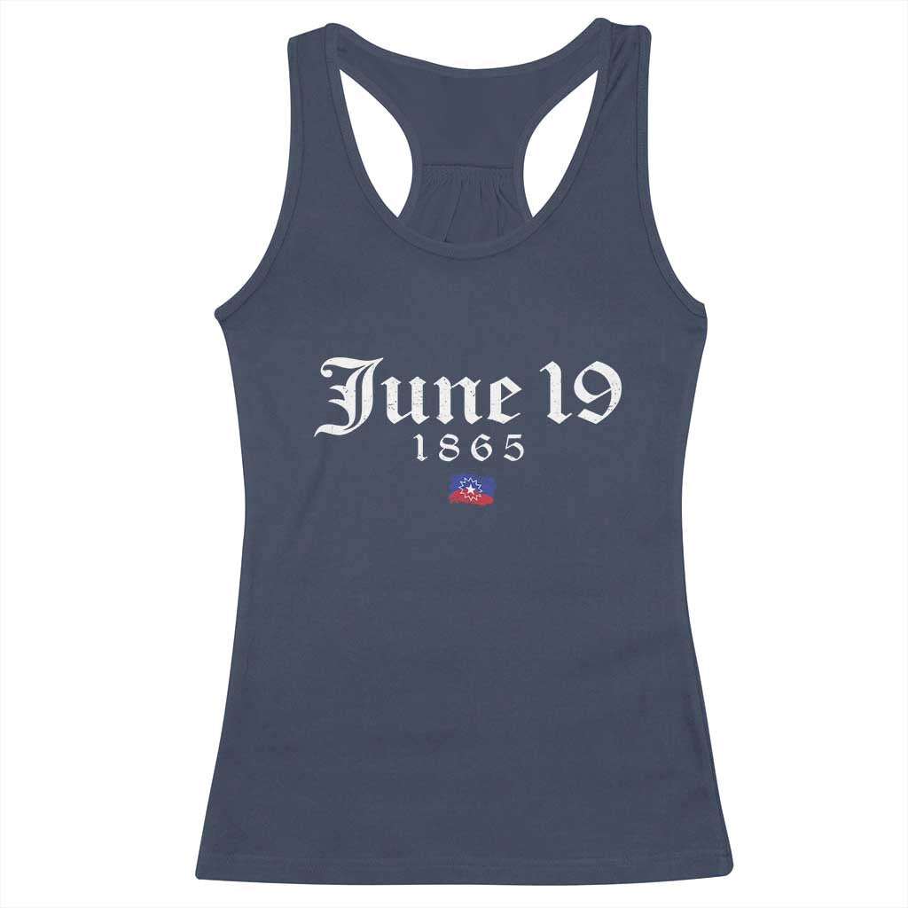 June 19 1865 Juneteenth Flag Racerback Tank Top Celebrating Black Freedom History