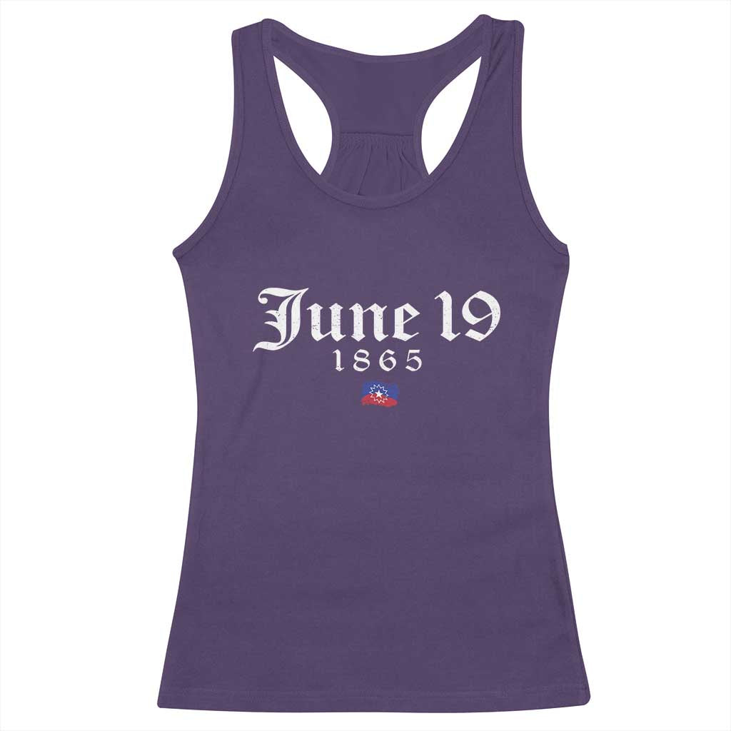 June 19 1865 Juneteenth Flag Racerback Tank Top Celebrating Black Freedom History