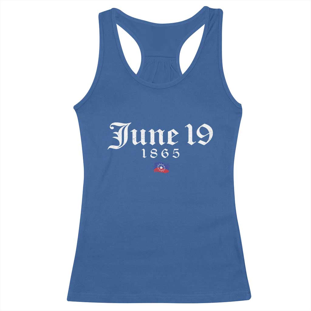 June 19 1865 Juneteenth Flag Racerback Tank Top Celebrating Black Freedom History