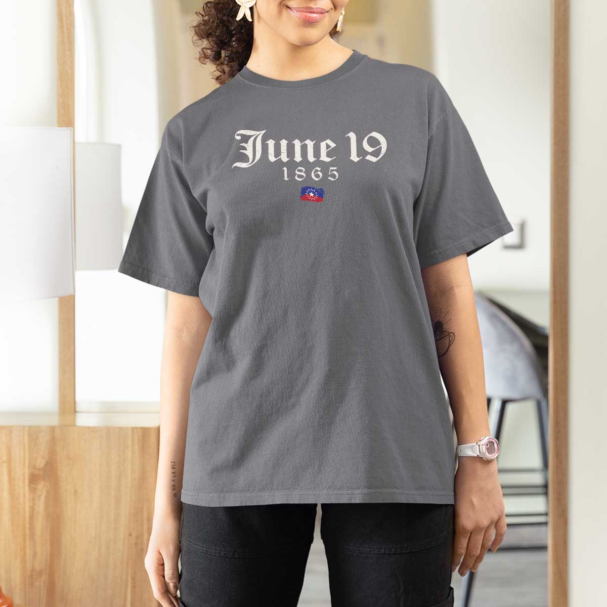 June 19 1865 Juneteenth Flag T Shirt For Women Celebrating Black Freedom History