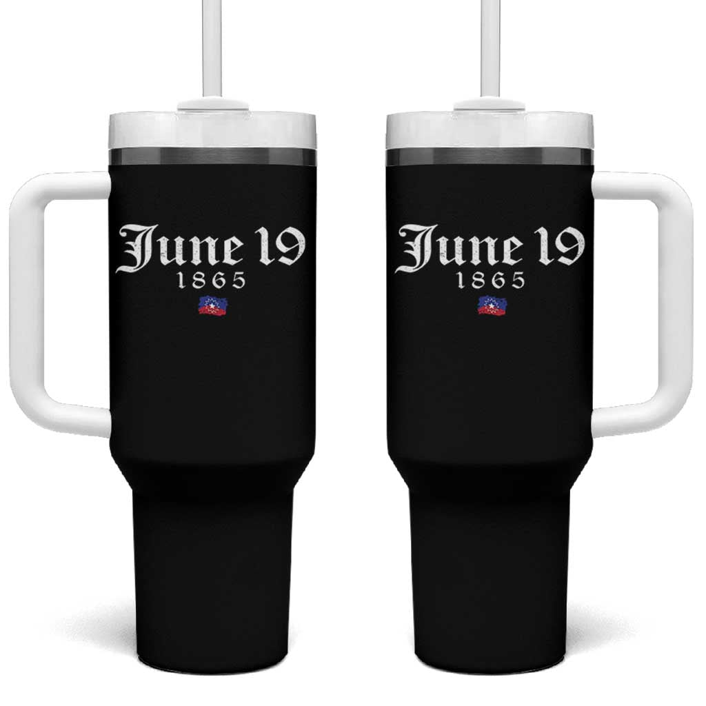 June 19 1865 Juneteenth Flag Tumbler With Handle Celebrating Black Freedom History
