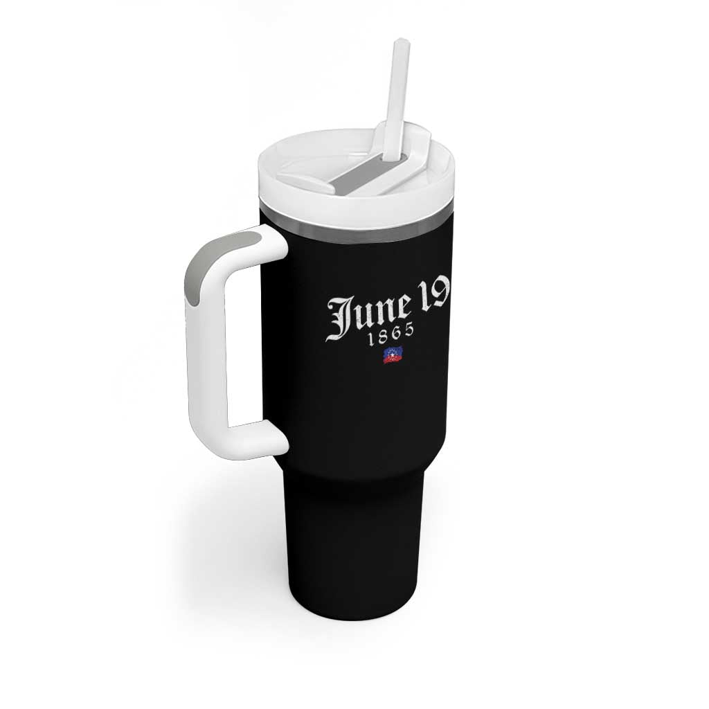 June 19 1865 Juneteenth Flag Tumbler With Handle Celebrating Black Freedom History