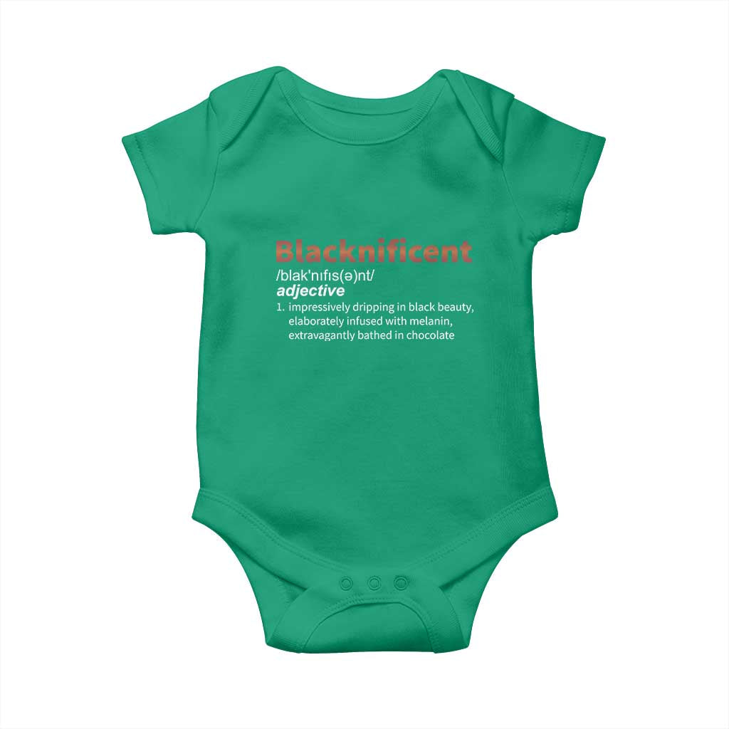 Blacknificient Definition Baby Onesie Black History African Roots African American