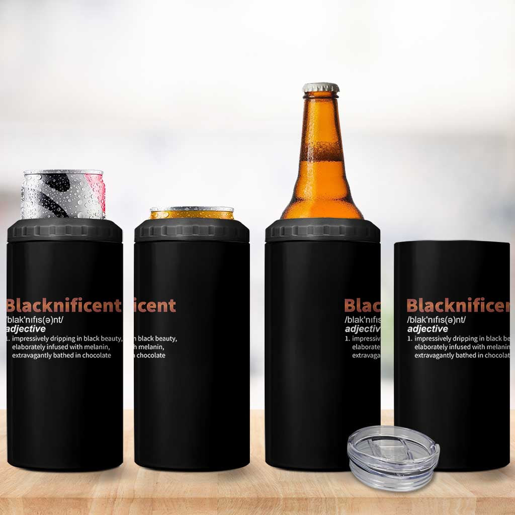 Blacknificient Definition 4 in 1 Can Cooler Tumbler Black History African Roots African American