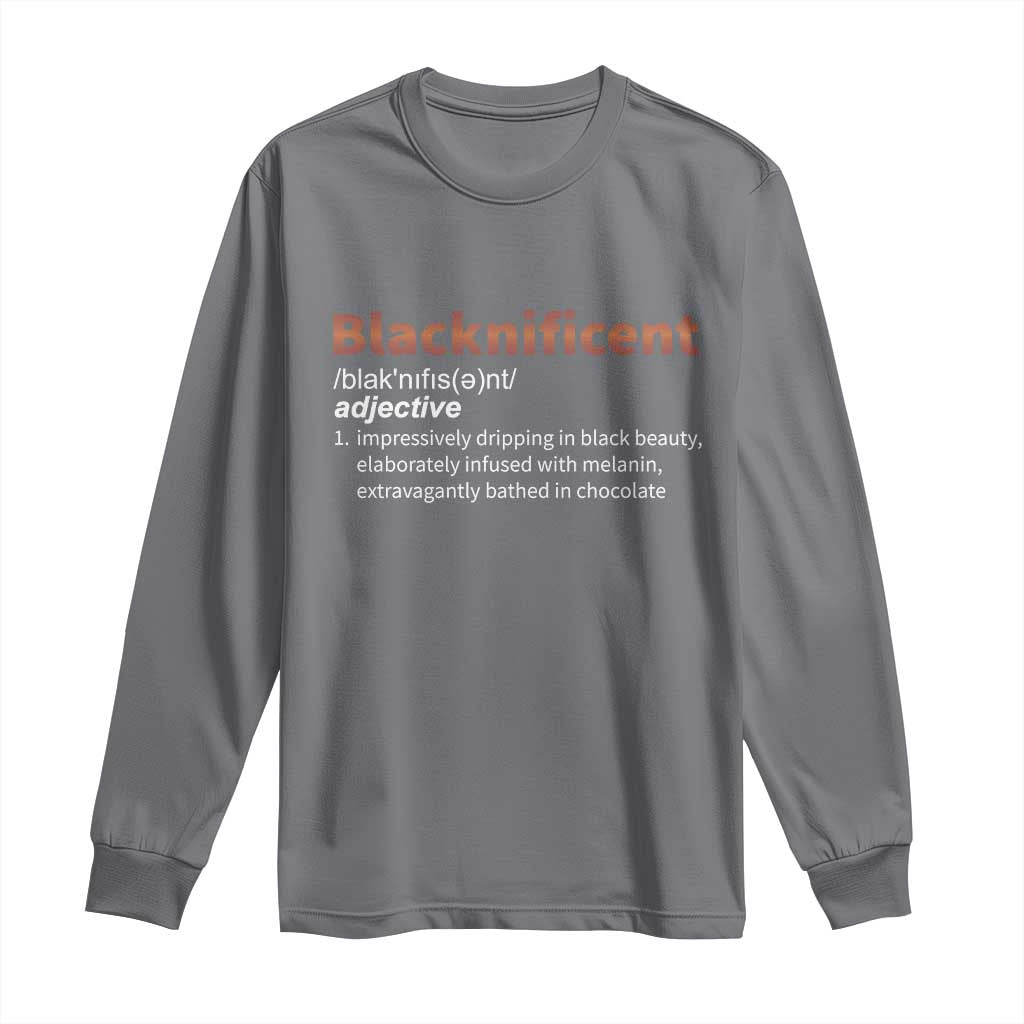 Blacknificient Definition Long Sleeve Shirt Black History African Roots African American