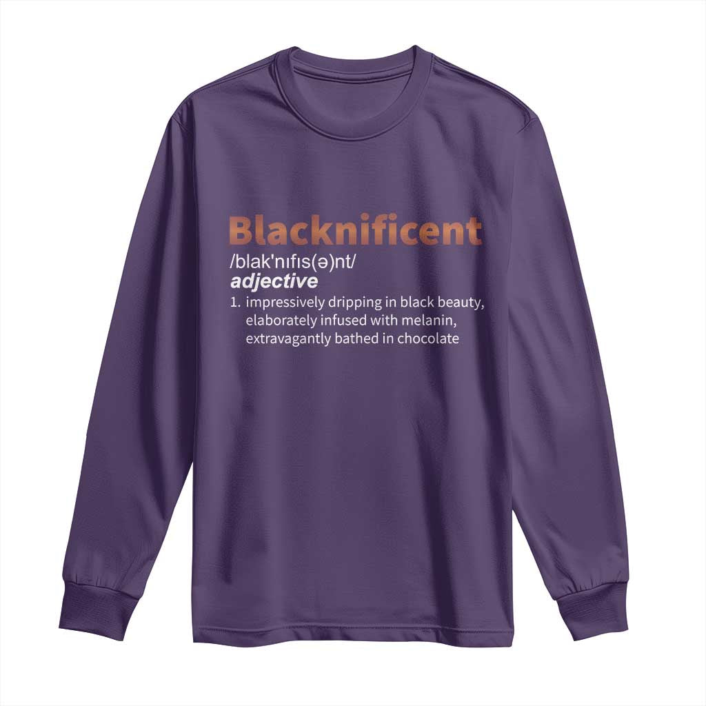 Blacknificient Definition Long Sleeve Shirt Black History African Roots African American