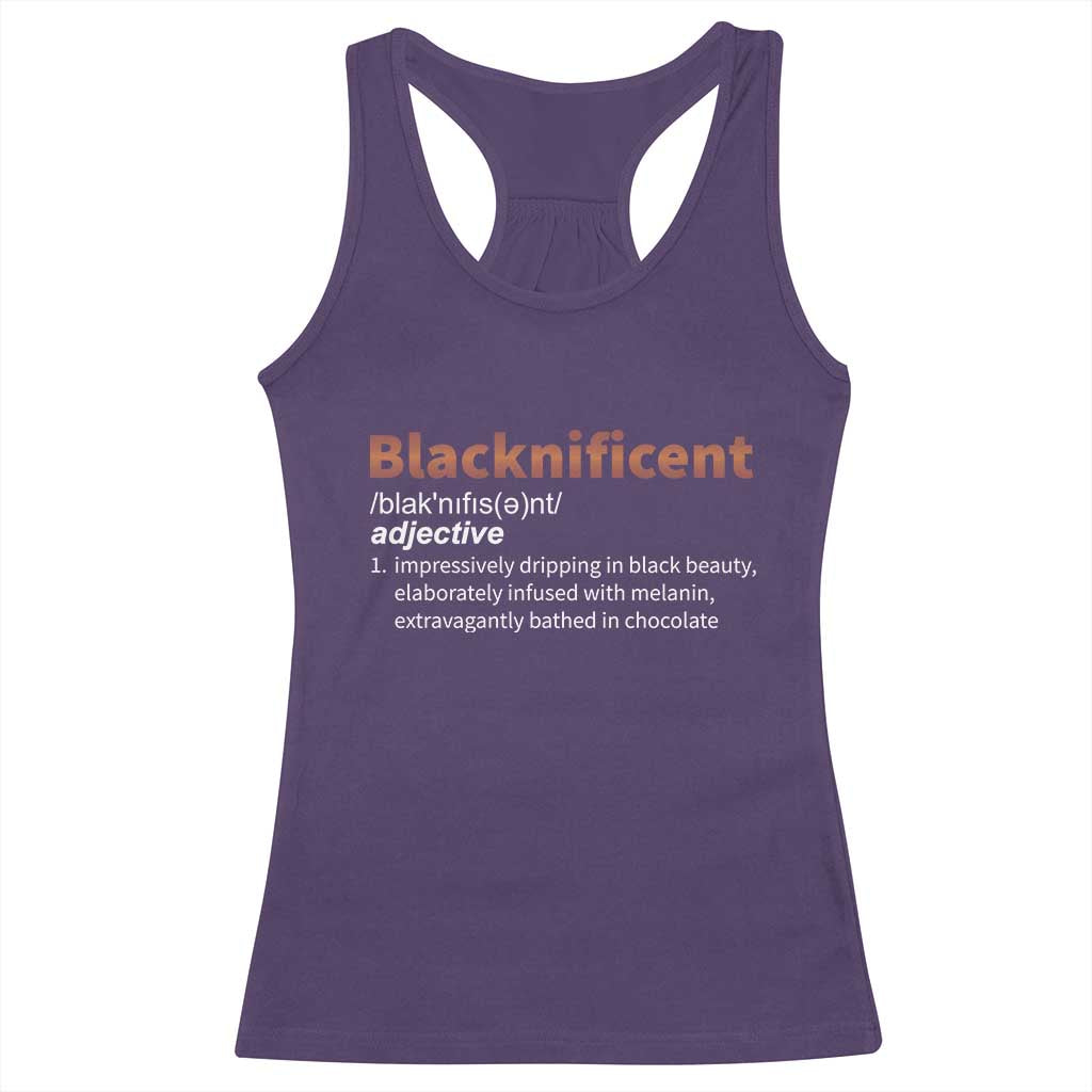 Blacknificient Definition Racerback Tank Top Black History African Roots African American