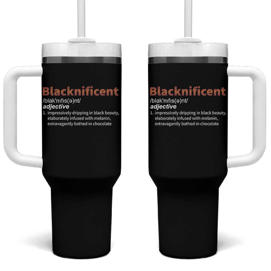 Blacknificient Definition Tumbler With Handle Black History African Roots African American