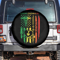 Black Nurse Spare Tire Cover American Flag Proud Afro African Women Melanin Pride