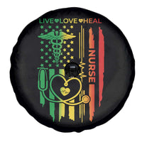 Black Nurse Spare Tire Cover American Flag Proud Afro African Women Melanin Pride
