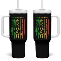 Black Nurse Tumbler With Handle American Flag Proud Afro African Women Melanin Pride